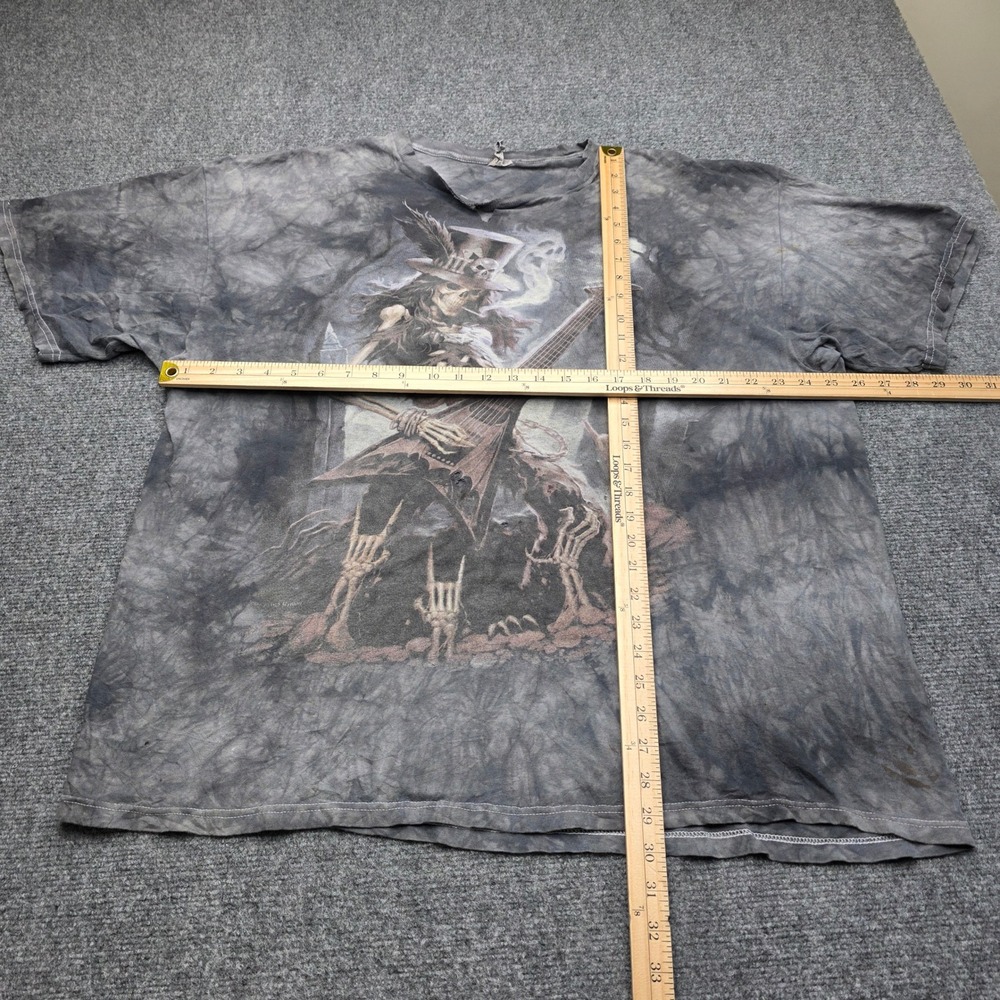 VTG Liquid Blue James Ryman Skeleton T Shirt 2XL Play Dead Skulbone Tie Dye‎ - Picture 8 of 9